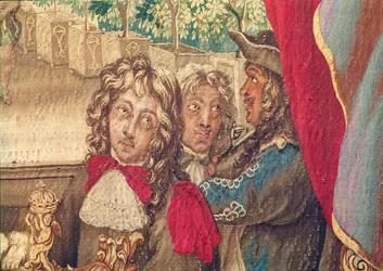 Three Persons, from the Month of January Tapestry (detail)